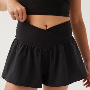 Aerie / Offline  Black Flowy shorts w built-in shorts
